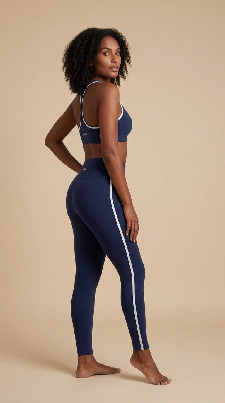 Ensemble Legging & Brassière Bleu Midnight Dos Croisé