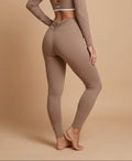 Legging Taille Haute Beige - Sport Femme JolieFit