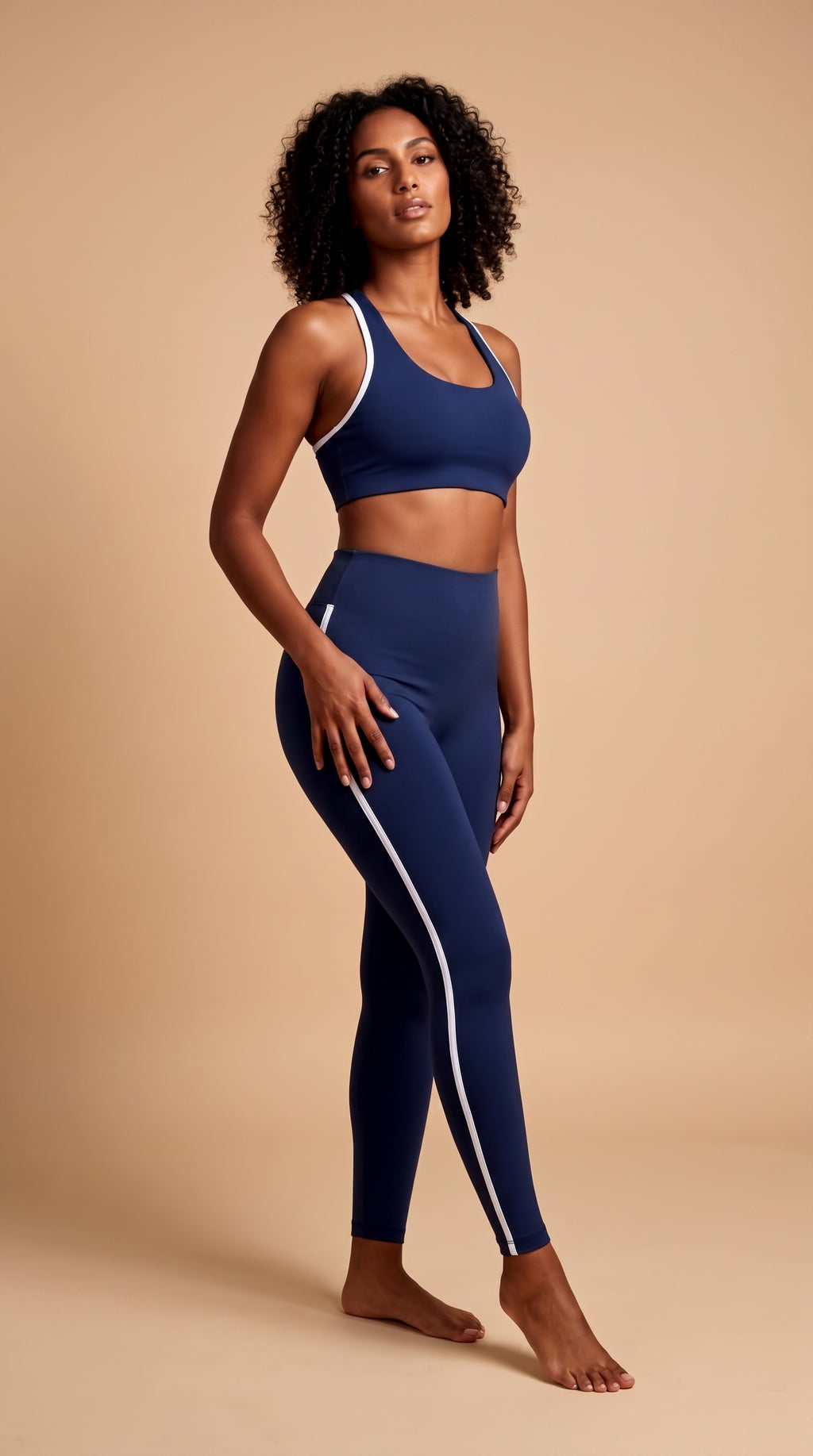 Ensemble Legging & Brassière Bleu Midnight Dos Croisé