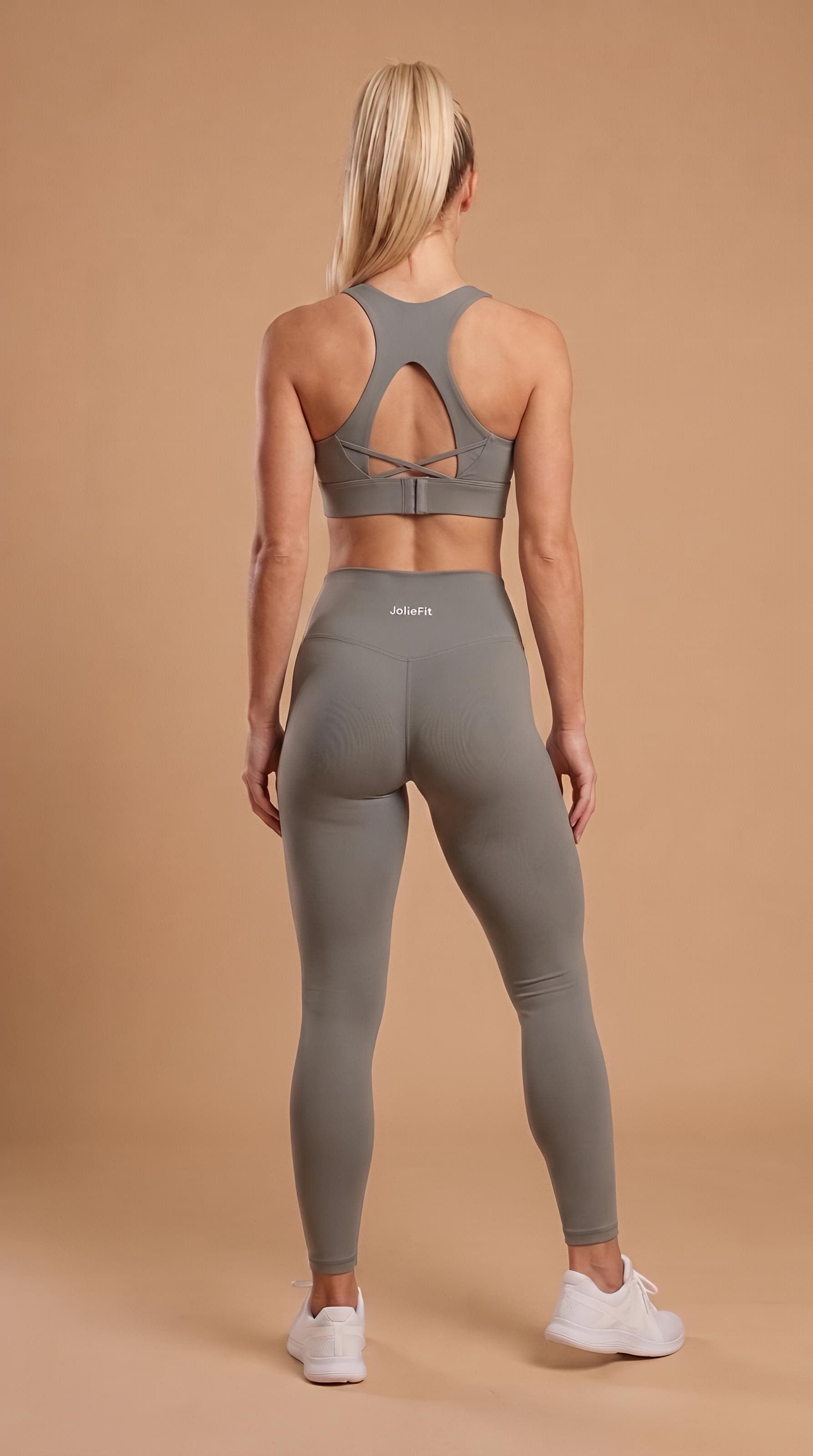 Ensemble Legging & Brassière Olive Dos Ajouré - Fitness Femme